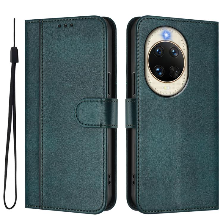 For Huawei nova 14 Line Splicing Buckle Retro Leather Phone Case