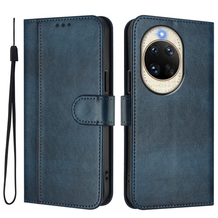 For Huawei nova 14 Line Splicing Buckle Retro Leather Phone Case