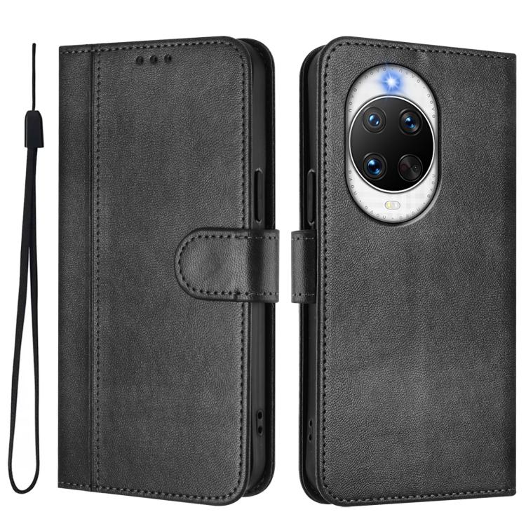 For Huawei nova 14 Pro Line Splicing Buckle Retro Leather Phone Case
