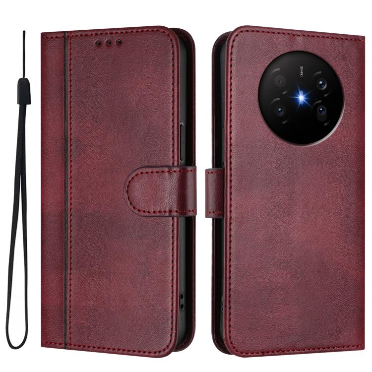 For Huawei Mate 70 Air 5G Line Splicing Buckle Retro Leather Phone Case