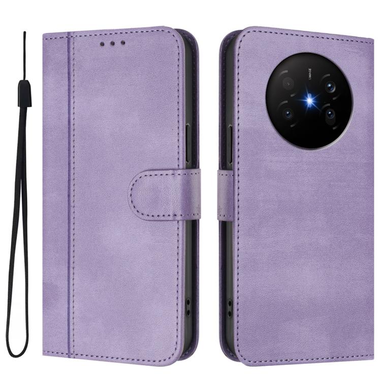 For Huawei Mate 70 Air 5G Line Splicing Buckle Retro Leather Phone Case
