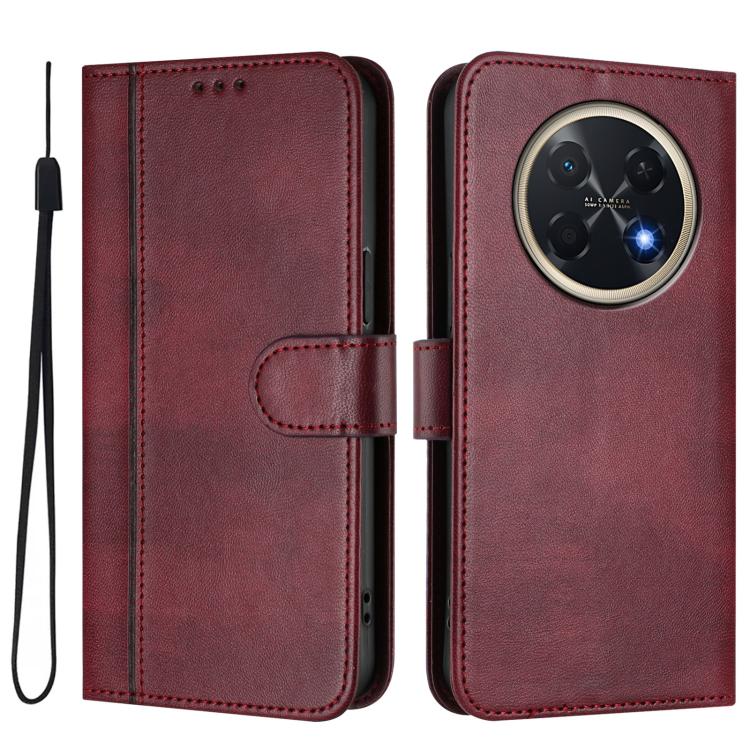 For Huawei Pura 90 Pro Max 5G Line Splicing Buckle Retro Leather Phone Case