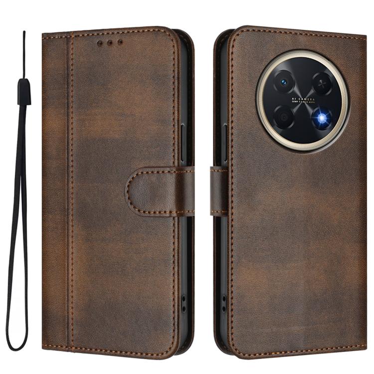 For Huawei Pura 90 Pro Max 5G Line Splicing Buckle Retro Leather Phone Case