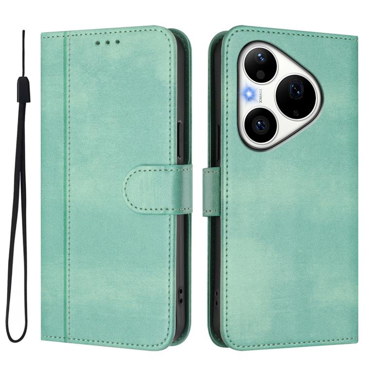 For Huawei Pura 90 Pro 5G Line Splicing Buckle Retro Leather Phone Case