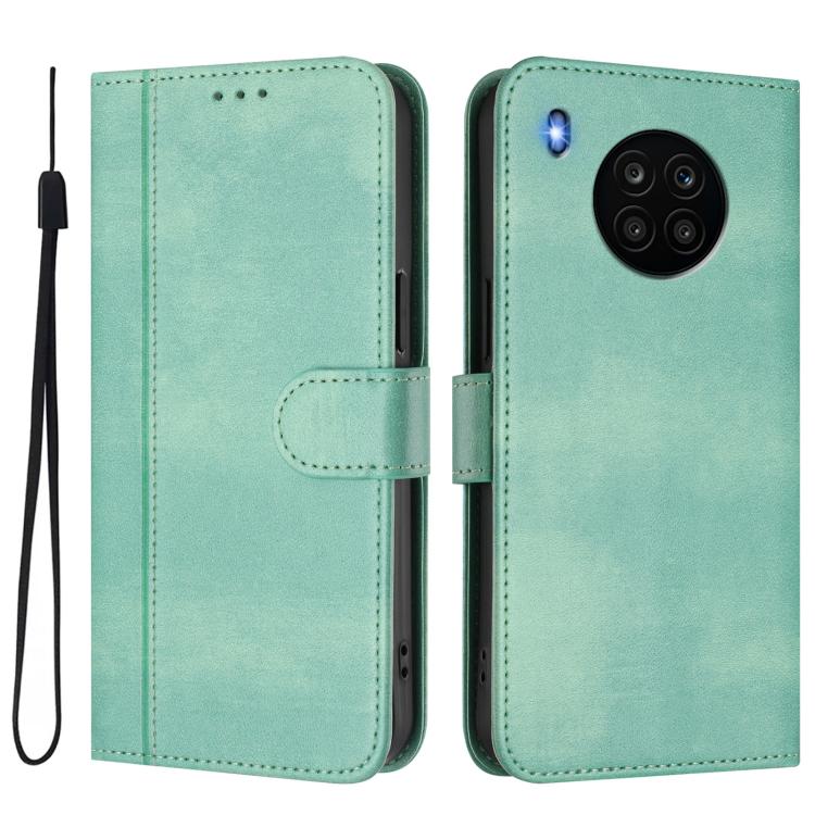 For Honor 50 Lite Line Splicing Buckle Retro Leather Phone Case