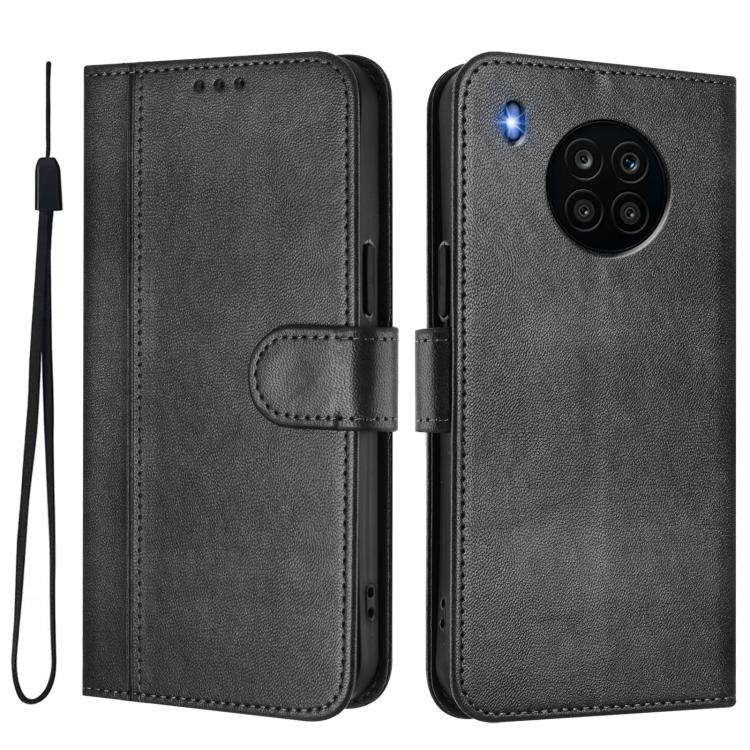 For Honor 50 Lite Line Splicing Buckle Retro Leather Phone Case