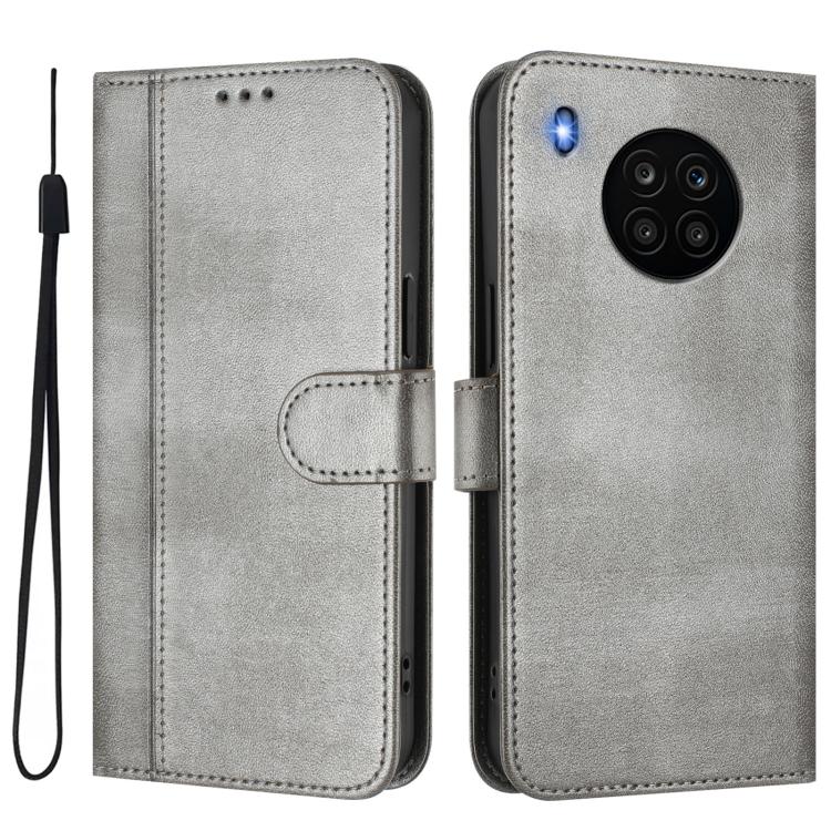 For Honor 50 Lite Line Splicing Buckle Retro Leather Phone Case