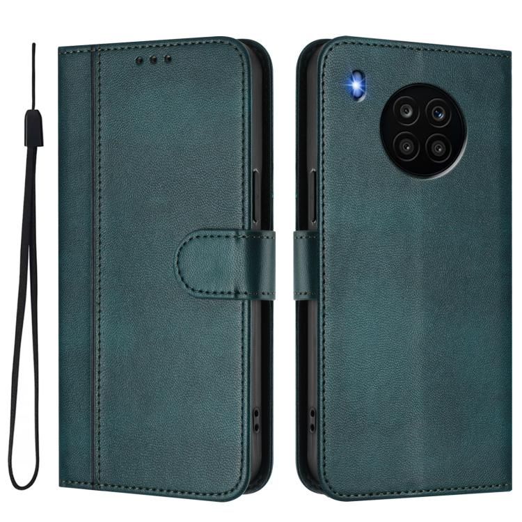 For Honor 50 Lite Line Splicing Buckle Retro Leather Phone Case