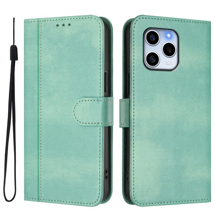 For Honor 60 SE Line Splicing Buckle Retro Leather Phone Case