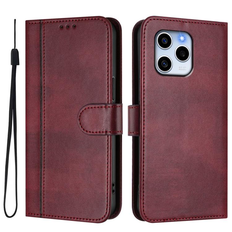 For Honor 60 SE Line Splicing Buckle Retro Leather Phone Case