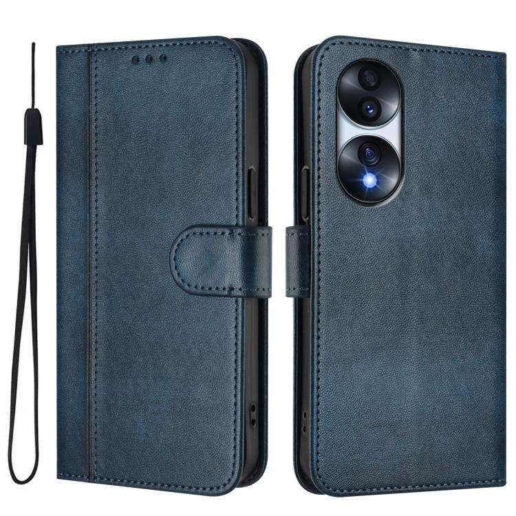 For Honor 70 Pro Line Splicing Buckle Retro Leather Phone Case