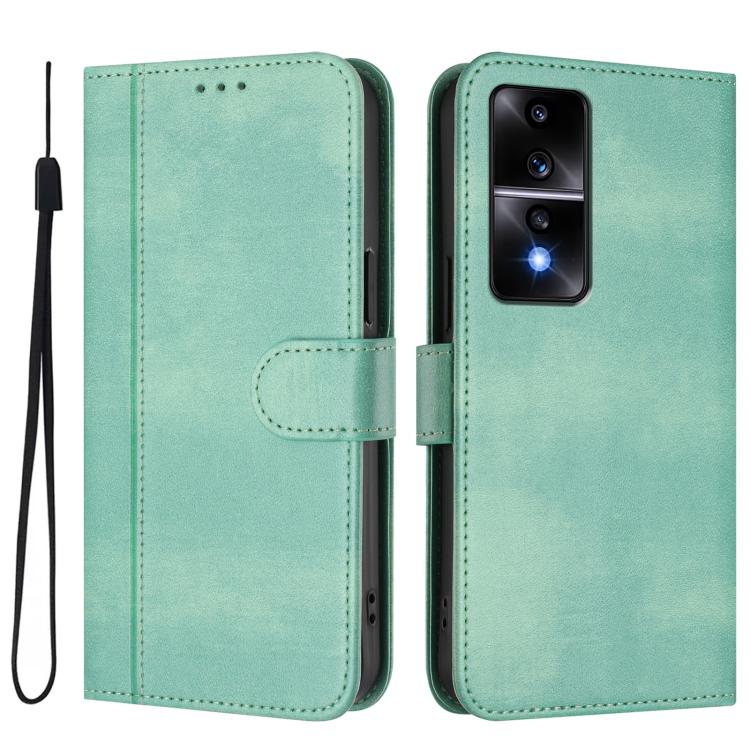 For Honor 80 GT Line Splicing Buckle Retro Leather Phone Case
