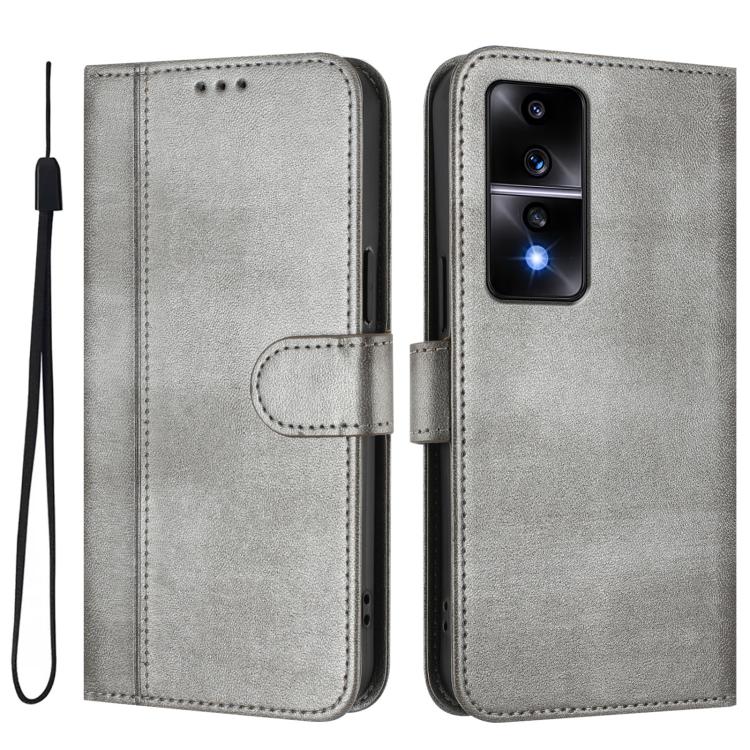 For Honor 80 GT Line Splicing Buckle Retro Leather Phone Case