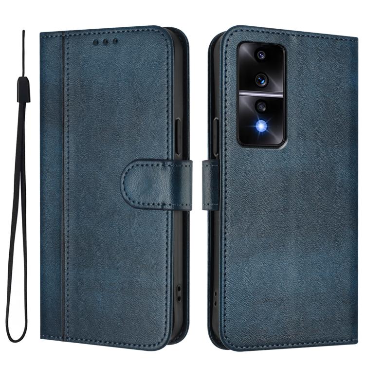 For Honor 80 GT Line Splicing Buckle Retro Leather Phone Case
