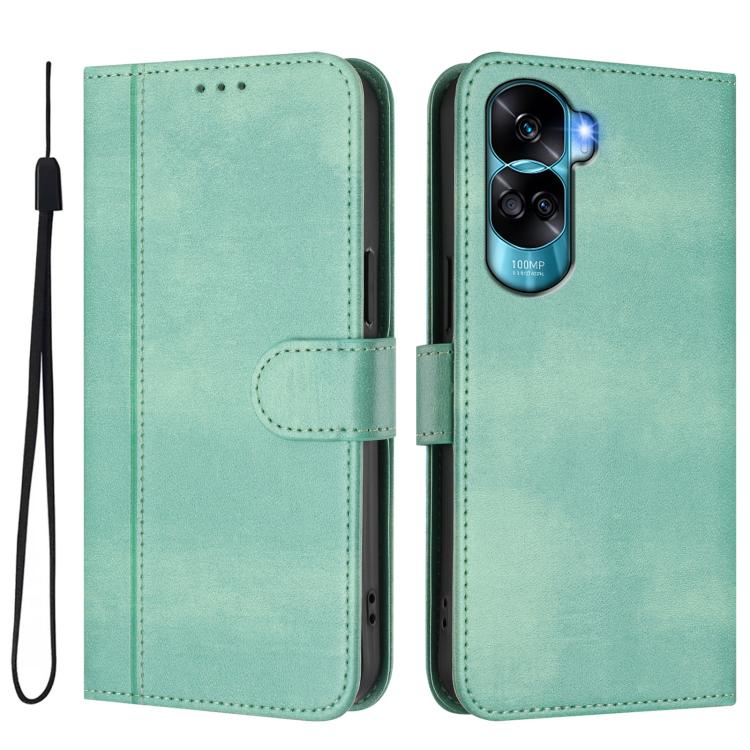For Honor 90 Lite / Honor X50i Line Splicing Buckle Retro Leather Phone Case
