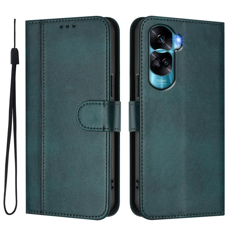 For Honor 90 Lite / Honor X50i Line Splicing Buckle Retro Leather Phone Case