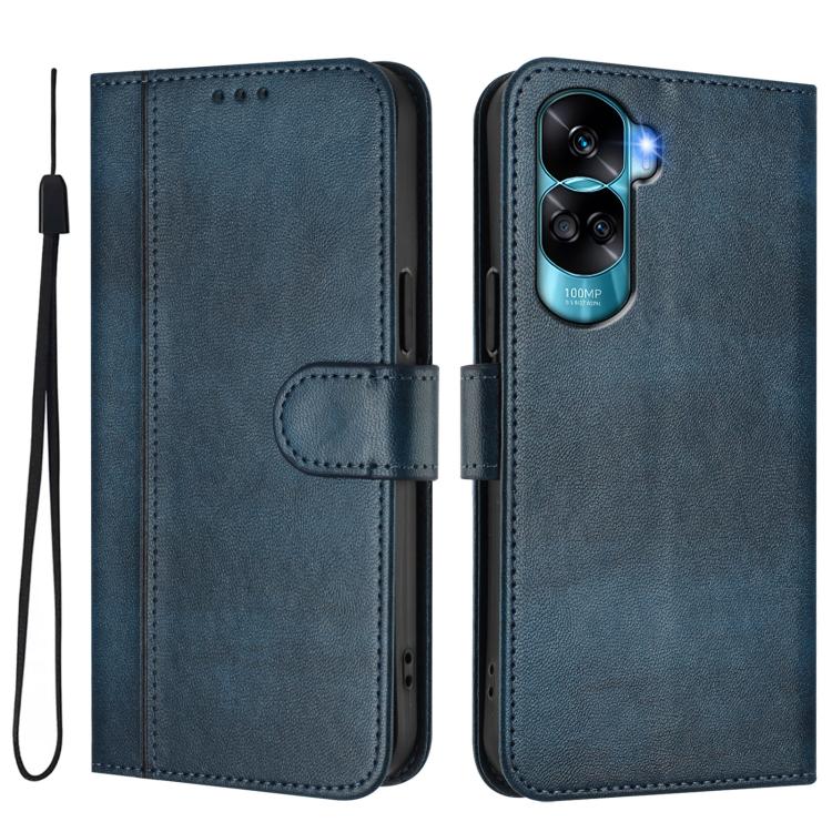 For Honor 90 Lite / Honor X50i Line Splicing Buckle Retro Leather Phone Case