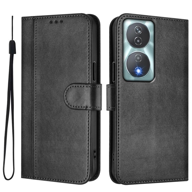For Honor 90 Smart / X7b 4G / X7b 5G Global Line Splicing Buckle Retro Leather Phone Case