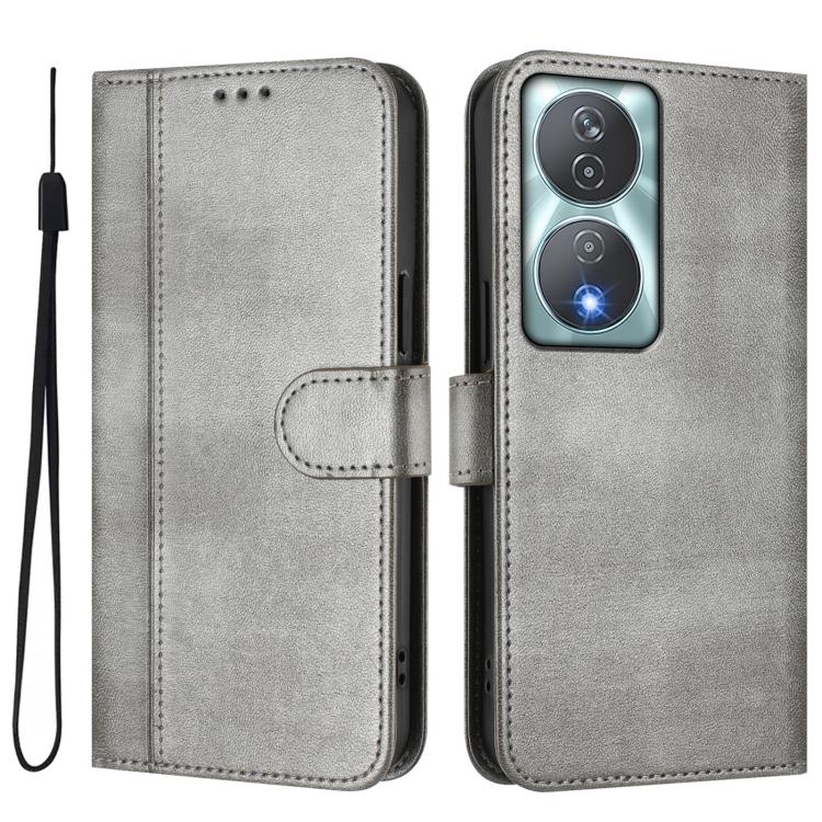 For Honor 90 Smart / X7b 4G / X7b 5G Global Line Splicing Buckle Retro Leather Phone Case