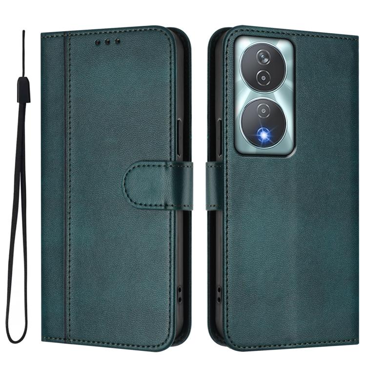 For Honor 90 Smart / X7b 4G / X7b 5G Global Line Splicing Buckle Retro Leather Phone Case