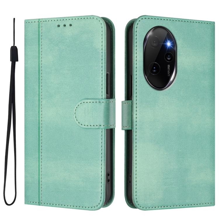 For Honor 100 Pro Line Splicing Buckle Retro Leather Phone Case