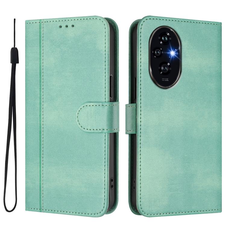 For Honor 200 Line Splicing Buckle Retro Leather Phone Case