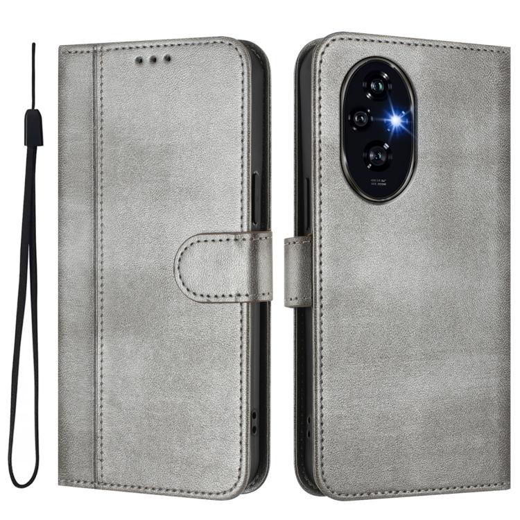 For Honor 200 Line Splicing Buckle Retro Leather Phone Case