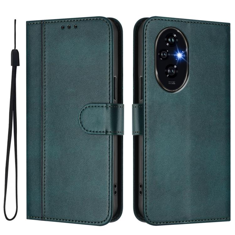 For Honor 200 Line Splicing Buckle Retro Leather Phone Case