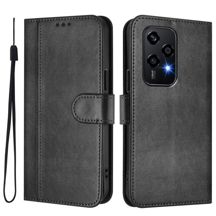 For Honor 200 Lite Global Line Splicing Buckle Retro Leather Phone Case