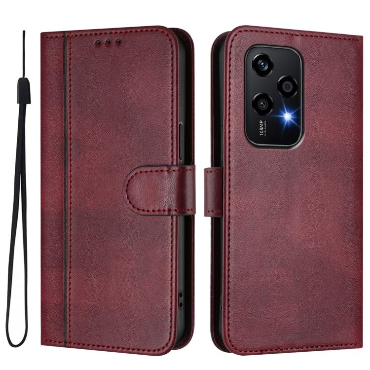 For Honor 200 Lite Global Line Splicing Buckle Retro Leather Phone Case