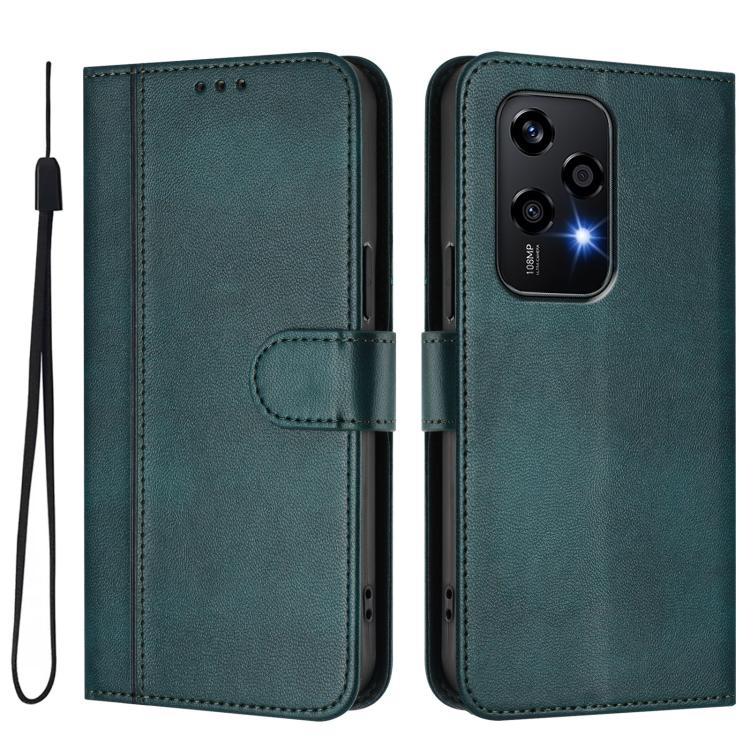 For Honor 200 Lite Global Line Splicing Buckle Retro Leather Phone Case