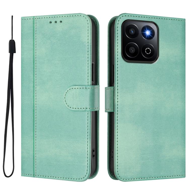 For Honor 200 Smart / Honor X7c 4G Line Splicing Buckle Retro Leather Phone Case