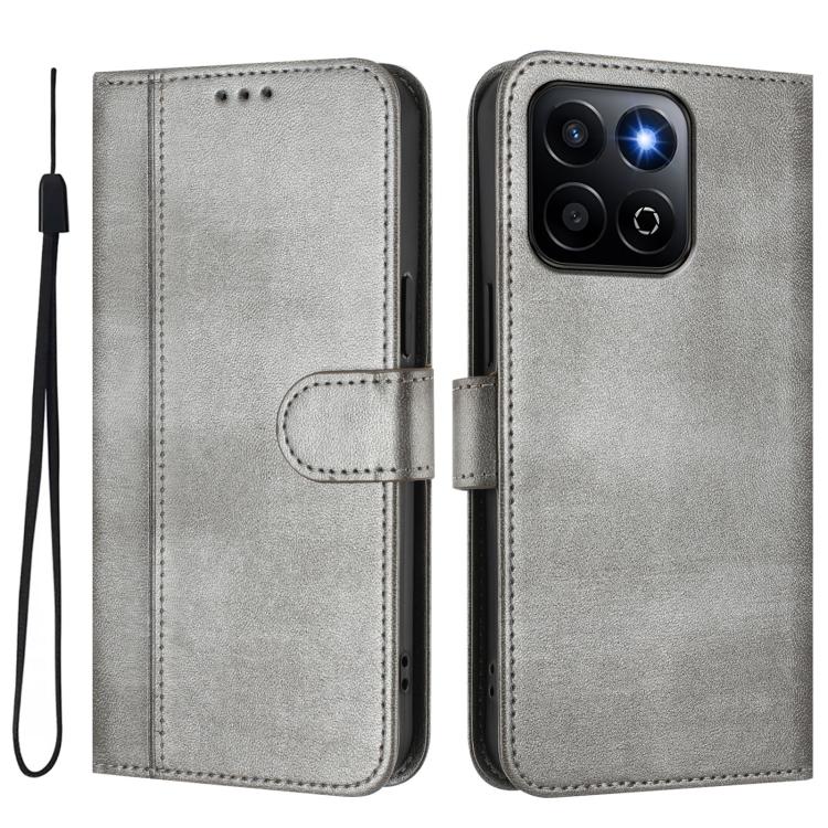 For Honor 200 Smart / Honor X7c 4G Line Splicing Buckle Retro Leather Phone Case