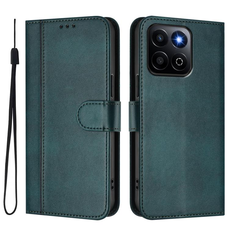 For Honor 200 Smart / Honor X7c 4G Line Splicing Buckle Retro Leather Phone Case
