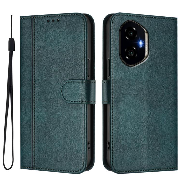 For Honor 300 Line Splicing Buckle Retro Leather Phone Case