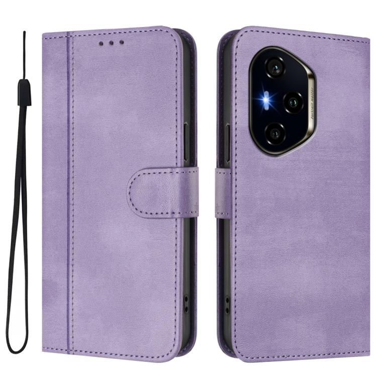 For Honor 300 Pro / Honor 300 Ultra Line Splicing Buckle Retro Leather Phone Case