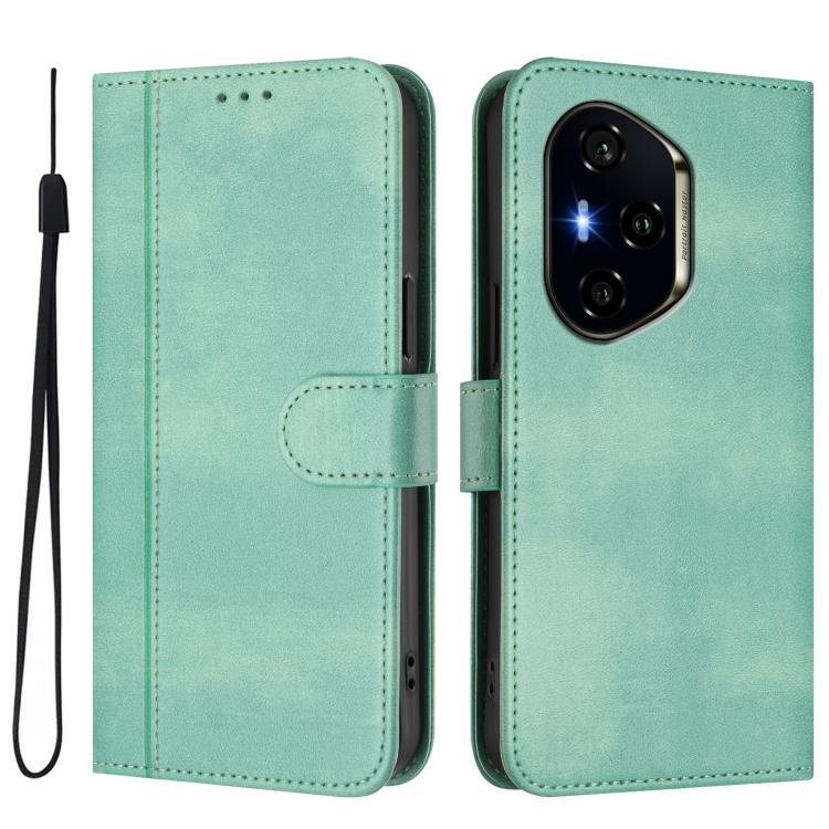 For Honor 400 Global 156.5mm Line Splicing Buckle Retro Leather Phone Case