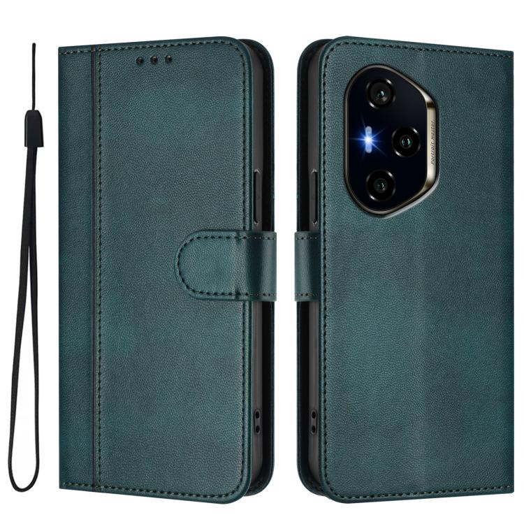 For Honor 400 Global 156.5mm Line Splicing Buckle Retro Leather Phone Case
