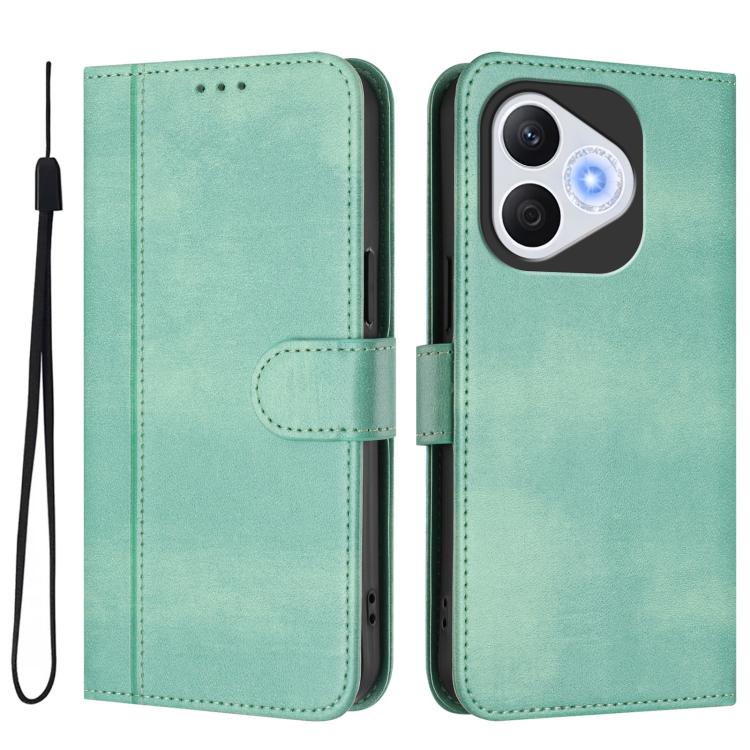 For Honor 400 Lite Global Line Splicing Buckle Retro Leather Phone Case