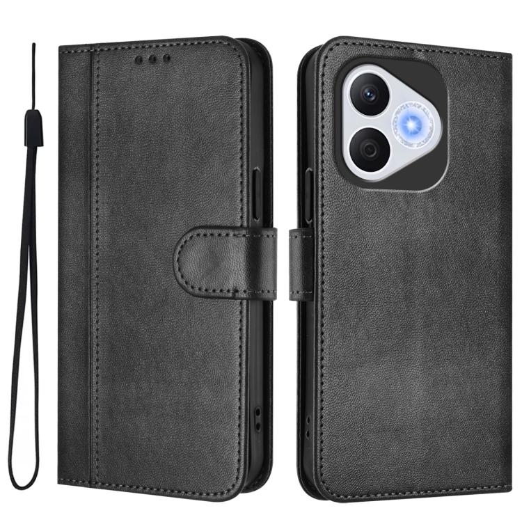 For Honor 400 Lite Global Line Splicing Buckle Retro Leather Phone Case