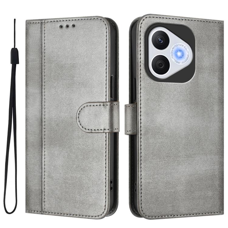 For Honor 400 Lite Global Line Splicing Buckle Retro Leather Phone Case