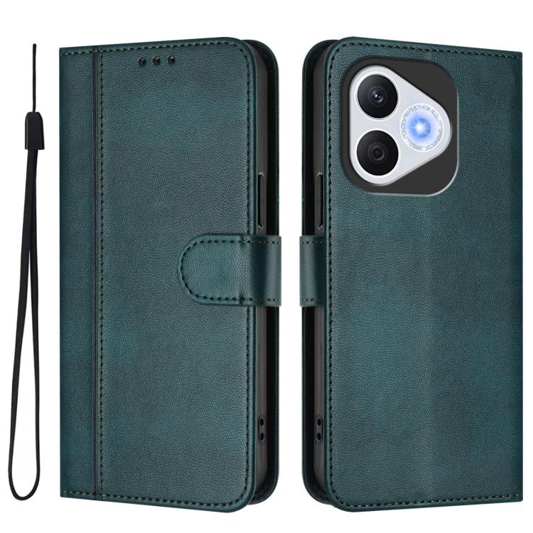 For Honor 400 Lite Global Line Splicing Buckle Retro Leather Phone Case