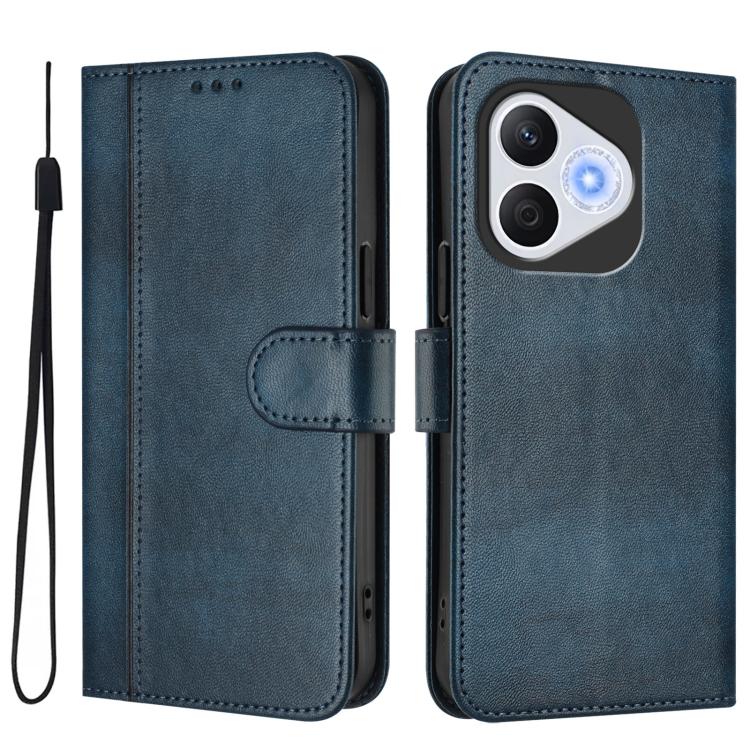 For Honor 400 Lite Global Line Splicing Buckle Retro Leather Phone Case