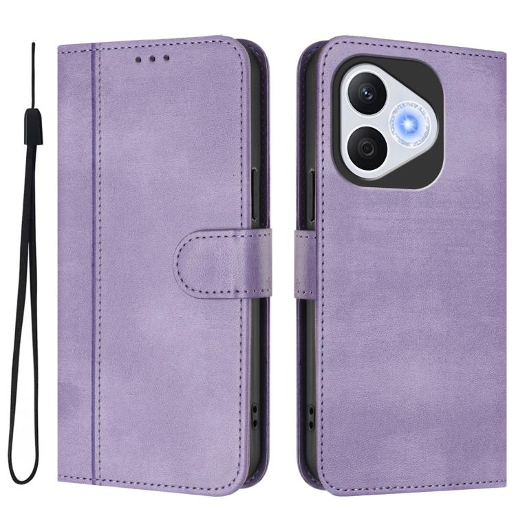 For Honor 400 Lite Global Line Splicing Buckle Retro Leather Phone Case