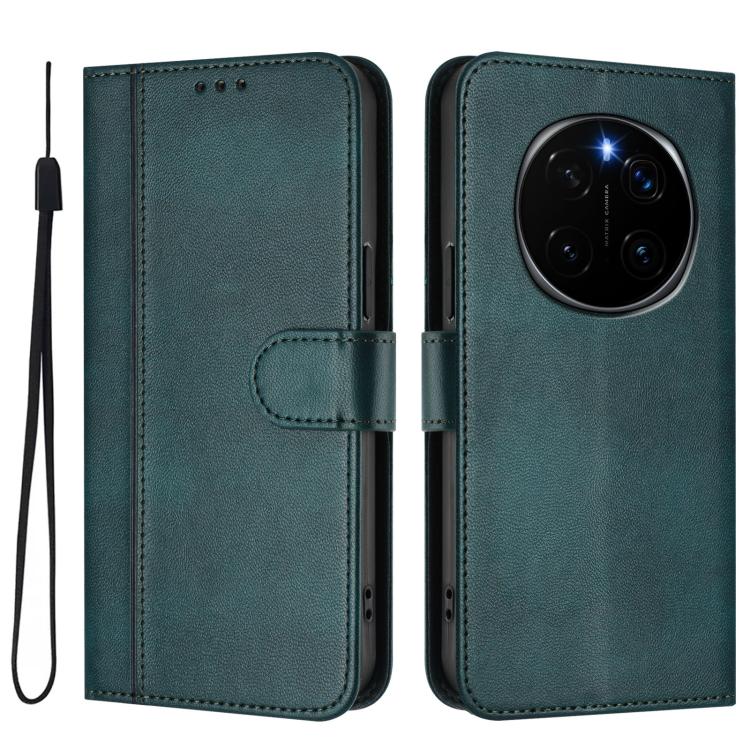 For Honor Magic7 Line Splicing Buckle Retro Leather Phone Case