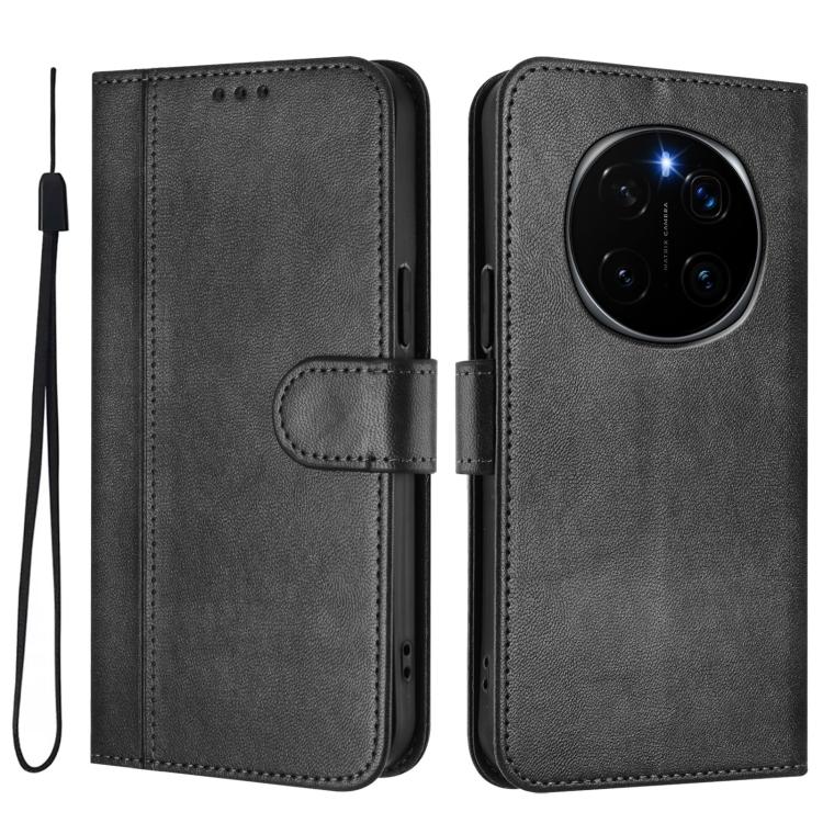 For Honor Magic7 Pro Line Splicing Buckle Retro Leather Phone Case