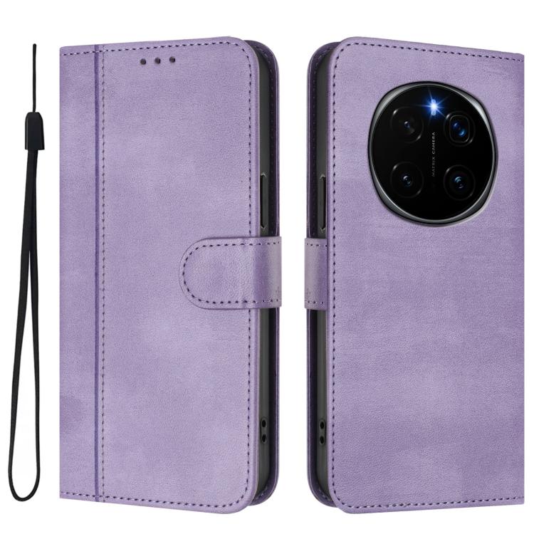 For Honor Magic7 Pro Line Splicing Buckle Retro Leather Phone Case