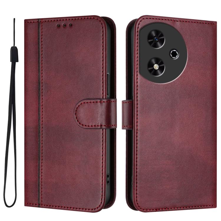 For Honor Play 50 Line Splicing Buckle Retro Leather Phone Case