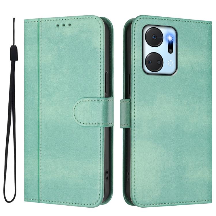 For Honor X7a / Honor Play7T Line Splicing Buckle Retro Leather Phone Case