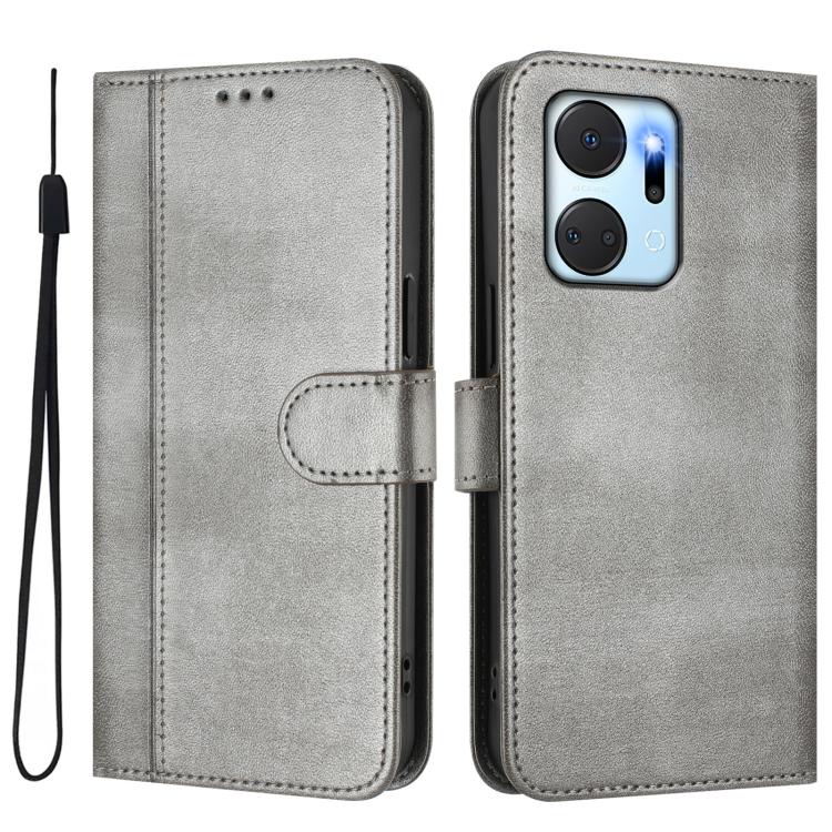 For Honor X7a / Honor Play7T Line Splicing Buckle Retro Leather Phone Case